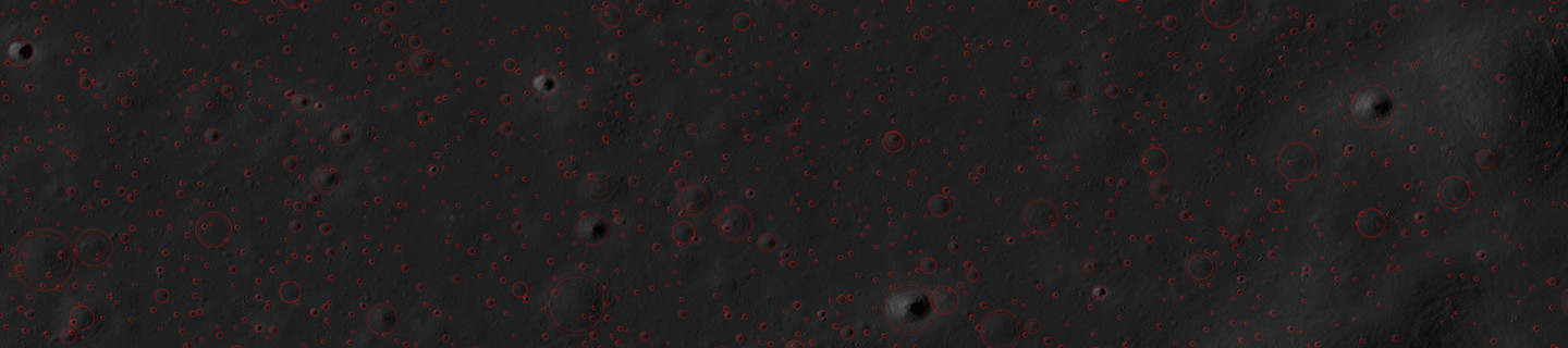 Krater markiert in großen Region auf dem Mond