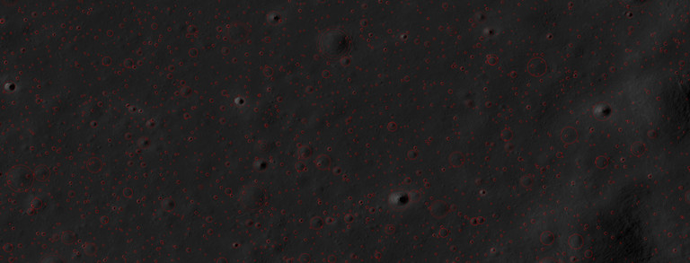 Krater markiert in großen Region auf dem Mond