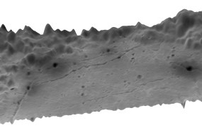 Detailliertes 3D Modell des östlichen Teils des Kraters Alphonsus